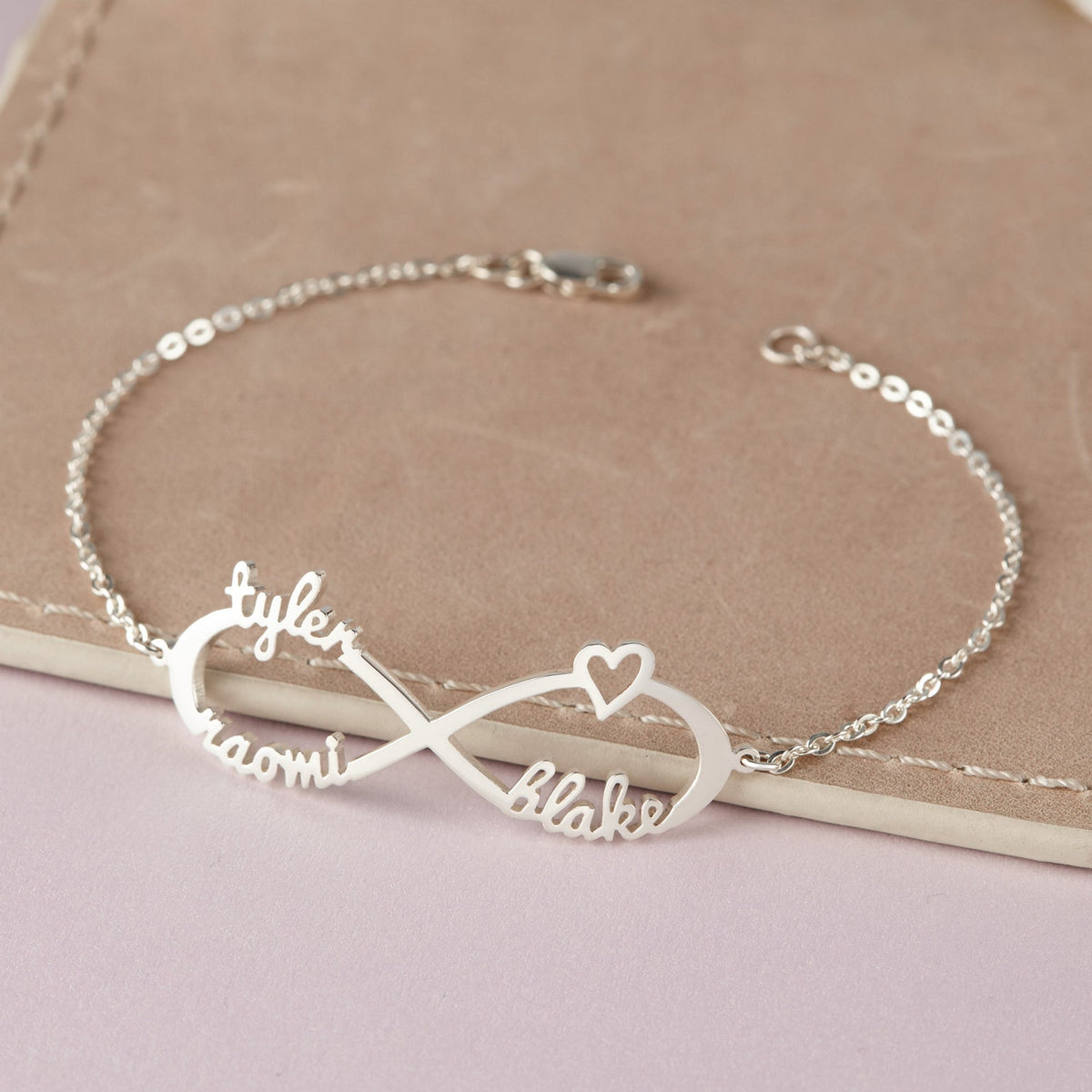 Personalized Infinity Bracelet with Multiple Names