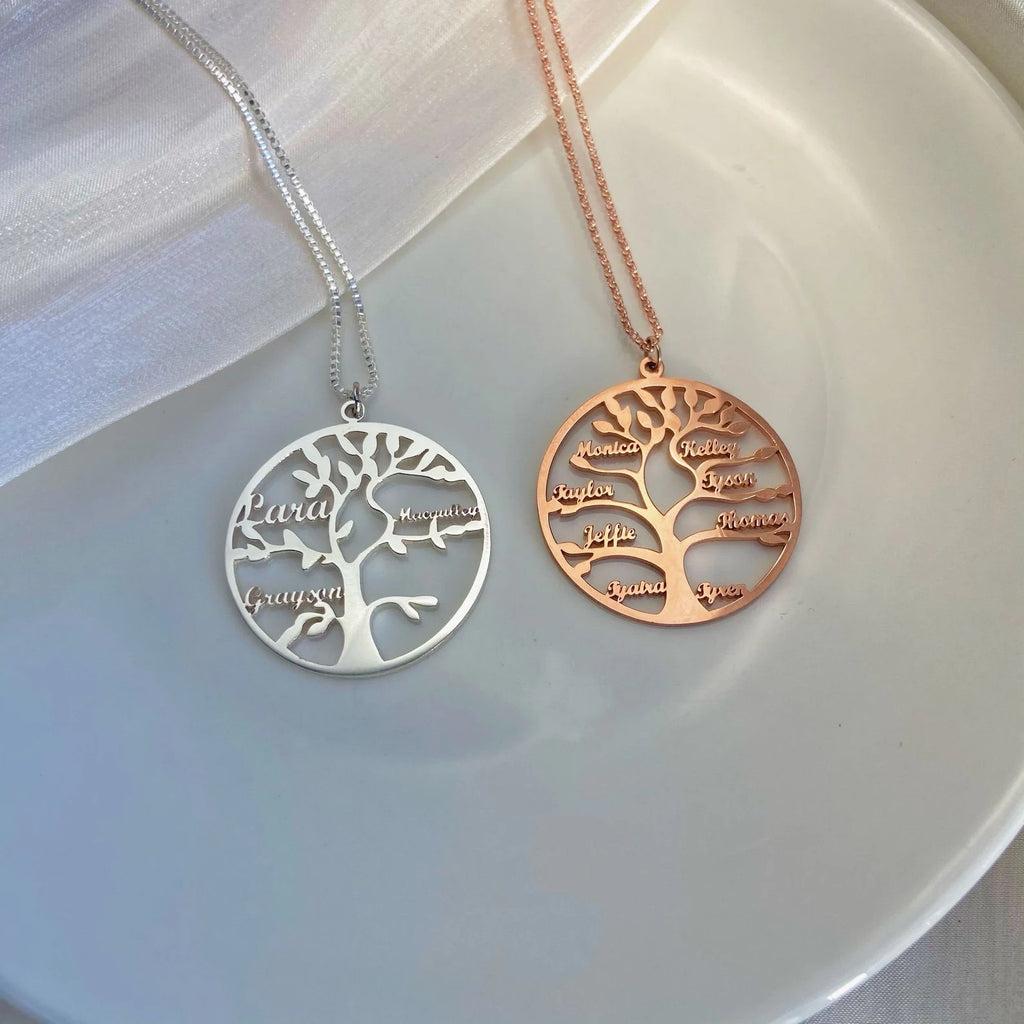 Personalized Engraved Family Tree of Life Necklace
