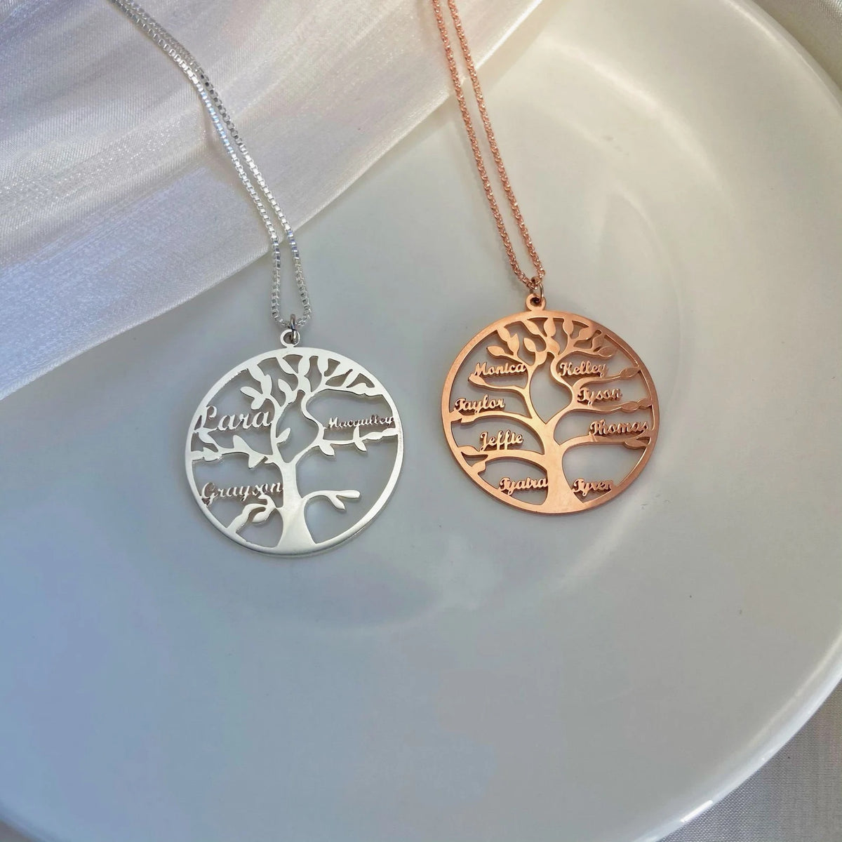 Personalized Engraved Family Tree of Life Necklace