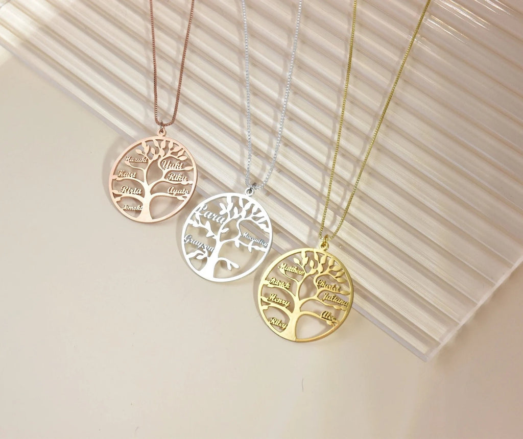 Personalized Engraved Family Tree of Life Necklace