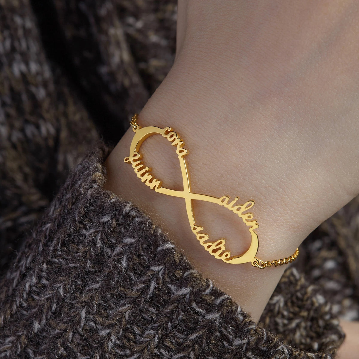 Personalized Infinity Bracelet with Multiple Names