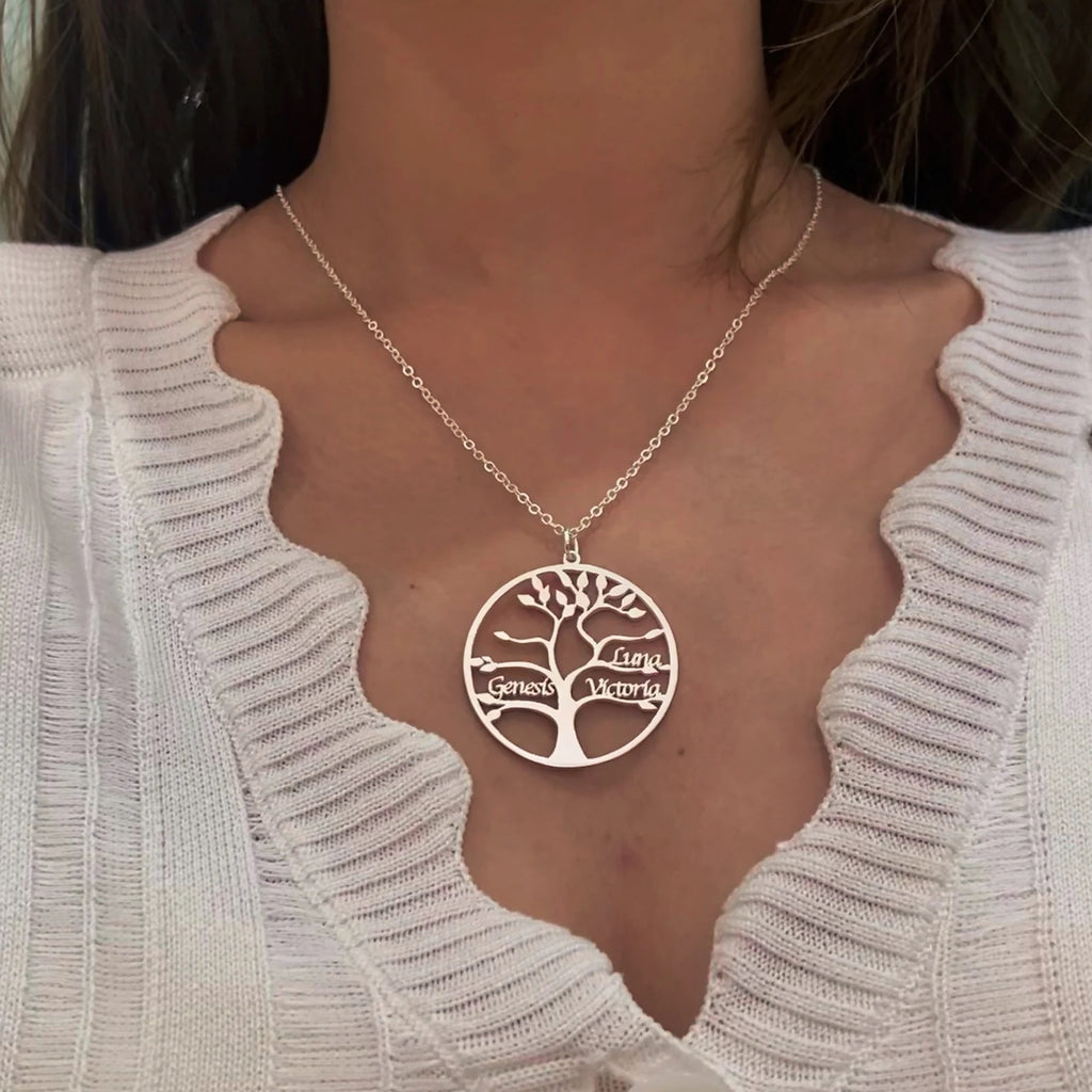 Personalized Engraved Family Tree of Life Necklace
